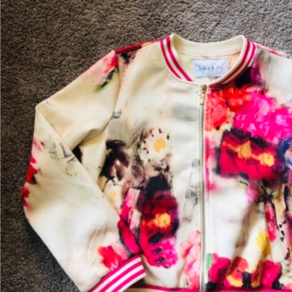 Lucy and Company Varsiry Floral jacket - Picture 3 of 10